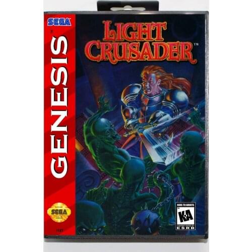 New 16 bit MD game card - light crusader with Retail box For Sega genesis system