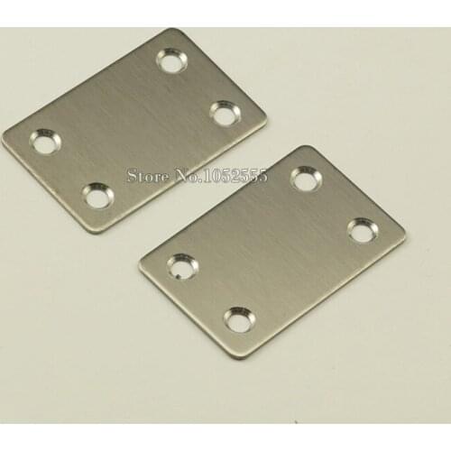 50PCS 59*37mm stainless steel Flat Brackets Straight Strip Metal Plates Repair Fixing Joining furniture Connecting fittings K255