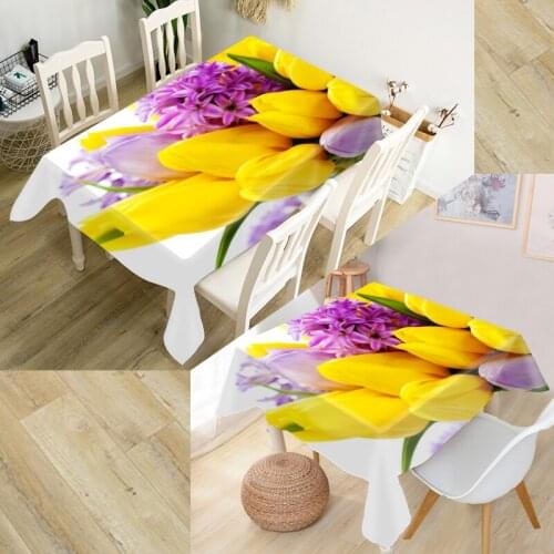 New Arrival 3D Modern Tulips Flower Tablecloth Square /Rectangular Tablecloth For Wedding Table Cloth TV Covers Tea Tablecloth