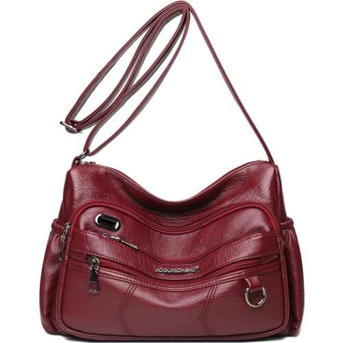 Casual Soft PU Leather Shoulder Bags for Women 2021 Purses and Handbags Luxury Designer Large Capacity Elegant Crossbody Bag Sac