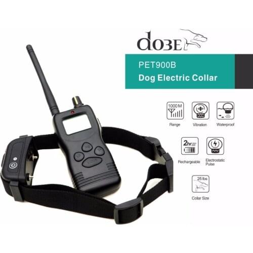 1000M Remote Control Dog Training Collar Rechargeable Waterproof Pet Training Collar Electric Dog Trainer Shock Collar with LCD