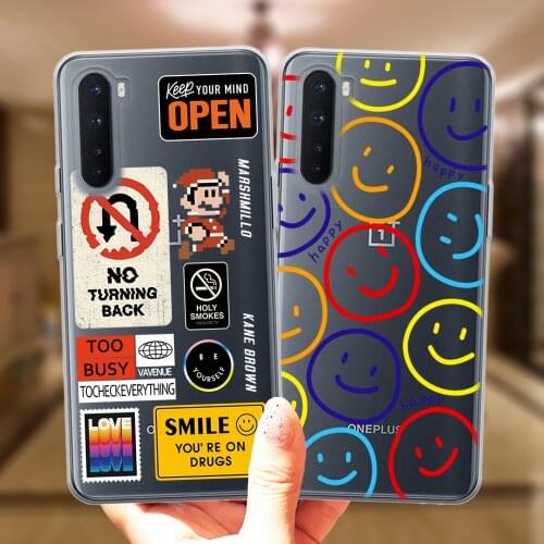 Colorful Smile Face Label Art Silicone Phone Case For OnePlus Nord 7 8 9 Pro 7T 8T N100 N10 5G Lovely Coque Soft Fundas Cover