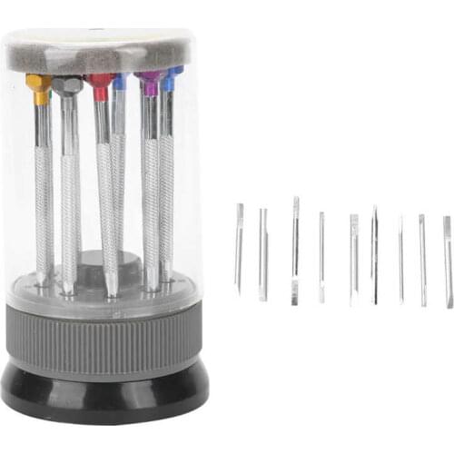 Watch parts tool for watchmaker Screwdriver Set Flathead ‑Head Screwdrivers Kit with Rotating Base Watch Repair