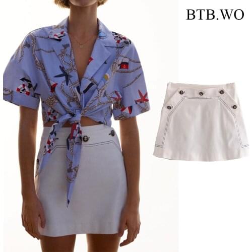 BTB.WO Za Women 2021 New Fashion Office Wear Bermuda Shorts Female Vintage High Elastic Waist Casual Female Short Pants Mujer