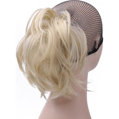 Girls Claw Synthetic Pony Tail Hair Extensions Women Blonde Ponytail Hairpiece High Temperature Fiber 14Inch Long Horse Tail