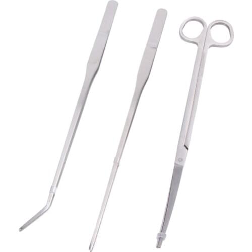 1PC/3Pcs Aquarium Aquatic Live Fish Tank Plants Cleaning Long Handle Tweezers Scissor Trim Tool Kit Set Drop Shipping