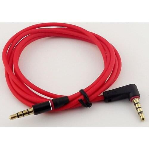 10pcs Red 3.5mm Male To 3.5mm Male L Right Angle Stereo Audio AUX Cable for MP3 4Ft 1.2m