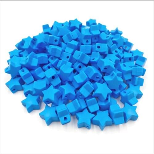 10pc Silicone Baby Teething Beads Chewable Star Silicone Teether Baby Nursing Chew Jewelry Silicone Bead 15mm