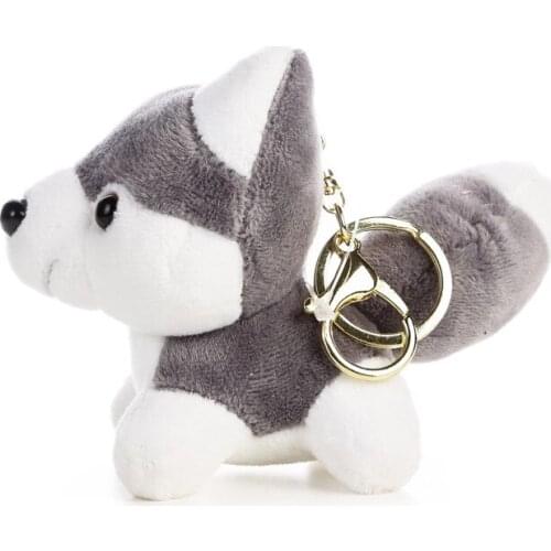 10cm Cute Husky Stuffed Plush Toy Mini Dog Doll Keychain Pendant Claw Machine Animal Dog Doll