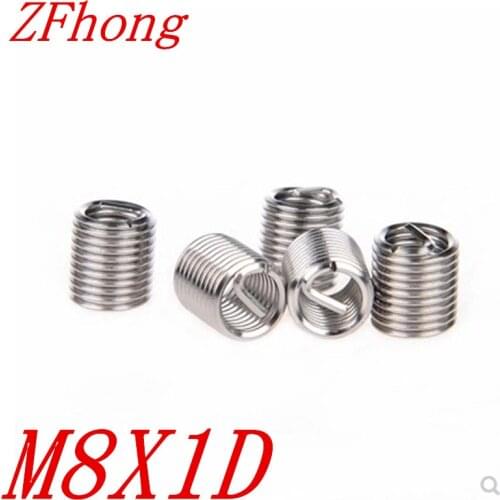 20pcs M8 M8*1D wire thread coil insert for thread repair,coil insert
