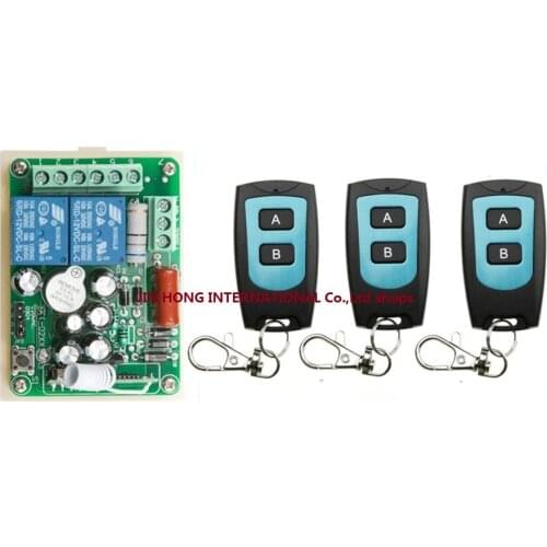 220V 2CH RF Wireless Remote Control Switch With learning code M4T4L4 adjustable 3pc * Transmitter 1pc * Receiver