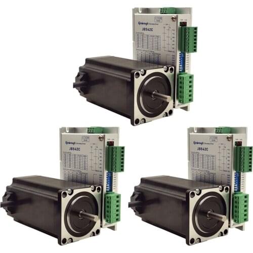 3Axis NEMA23 stepper motor 3.5N.m(500oz-in) 4.0A shaft diameter 8.0mm and Driver 1.0-4.0A DC20-50V 1-200Micro CNC Router