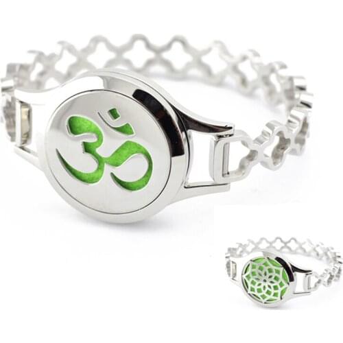 30mm 7''(17.5cm) Twisted-off 316L Stainless Steel Round Essential Oil Diffusing Perfume Bangle Bracelet(free felt pads)