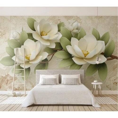 Custom 3d wallpaper new three-dimensional relief color carving flowers simple TV background wall mural обои для стен в рулонах