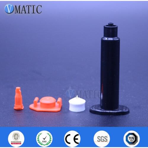 Free Shipping Wholesale 500sets/lot US Style Plastic Dispenser Pneumatic Syringe 30cc/ml Black Barrel With Tip Stopper & Piston