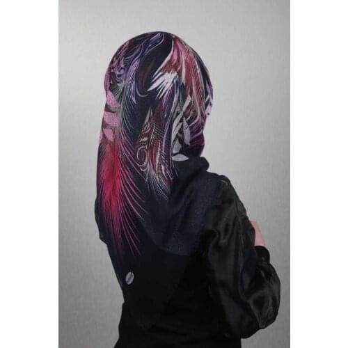 BLUELİFE SHİNE PATTERNED SILVERY LINEN SCARF-DESEN-01-RENK-04