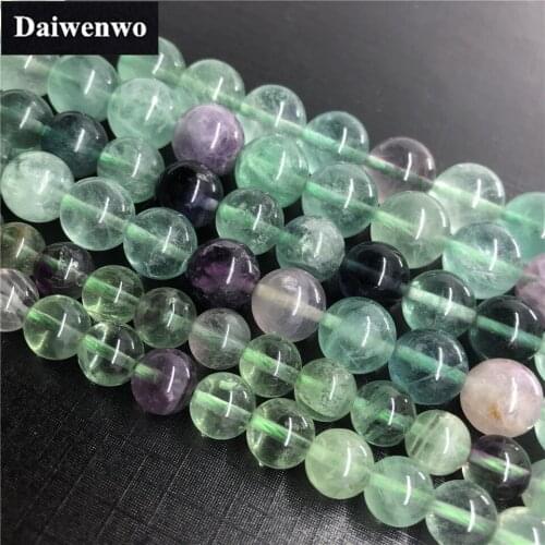 Fluorite Beads 4-12mm Round Natural Loose Stone Chlorophan Bead Diy for Necklace