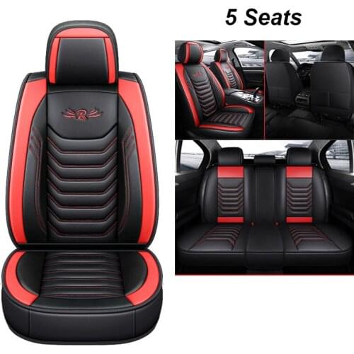 High quality Black Red Leather Car seat covers For volvo xc90 s60 v40 c30 s80 s40 v50 v60 v70 xc40 V90 accessories