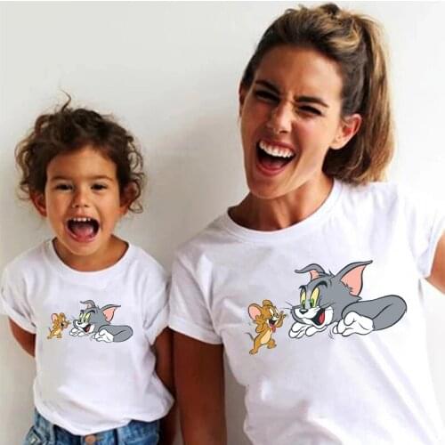 Cartoon Cat and Mouse Characters Avatar Printed Aesthetic Graphics Summer T-shirt Minimalist Style Ulzzang Cool Soft Fabric Tees