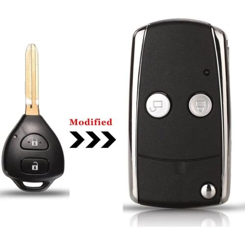 Jingyuqin 2 Buttons Modified Folding Remote Key Shell Car Keyless Entry Fob Case Blank Cover Toy43 Blade Fit For Toyota