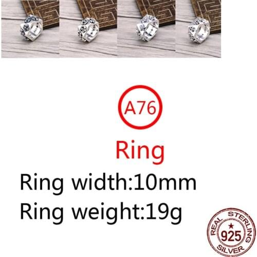 A76 925 sterling silver ring jewelry retro personality double cross hip-hop style punk fashion style couple shape gift for hot