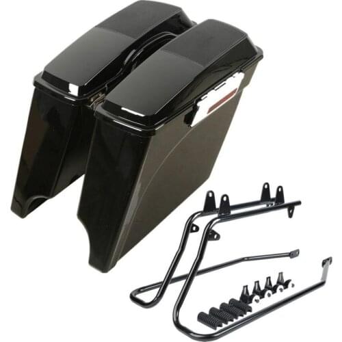 Motorcycle 5" Stretched Saddlebags Conversion Bracket For Harley Softail Fatboy 1986-2013 11