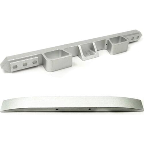 Metal Front Bumper Guard for WPL 1/16 C34 RC Truck Car FJ40-Silver & Metal Rear Bumper Can Be Installed for WPL-Silver
