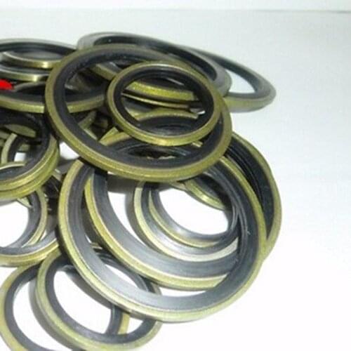 LOT20 6mm Metric Bonded Seal Self Centering Sealing Washer Hydraulic Nitrile Rubber Oil