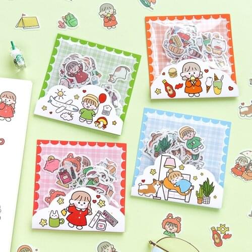 40pcs Cartoon Sticker Set Sweet Food Dessert Notes Journal Stationery Kawaii Girls Scrapbooking Diy Diary Album Stick Label