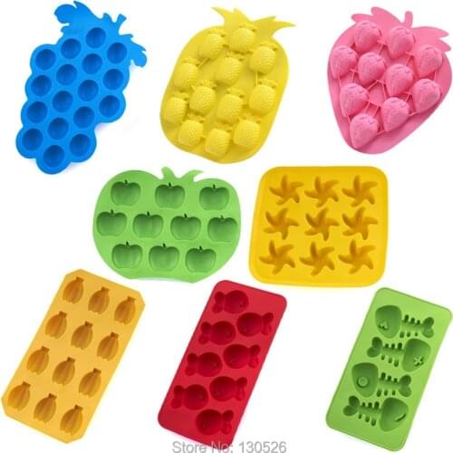 New Fruit Theme Ice Tray Star Apple Banana Grape Shape Ice Cube Mold Freeze Mould Ice Cream Maker Kitchen Cooking Accessories