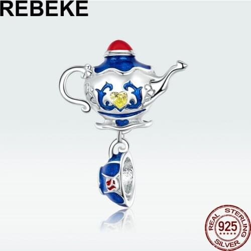 Magic series original 100% 925 sterling silver Magic Teapot charm pendant fit Pandora enamel beads DIY woman jewelry gift making
