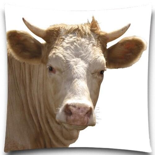 Casual Animals Painting Cow ox Pattern Square 18" Cotton polyester Decorative Pillow Case for sofa car bedroom 5 size 9 style