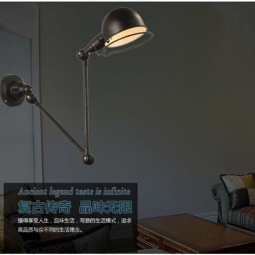 Retro Loft Industrial LED Vintage Wall Lamp light With Long Arm , Wall Sconce Arandela De Pared