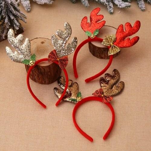 Christmas Headbands Fancy Dress Reindeer Antlers Hairband Hair Hoop Xmas Kids Party Decor