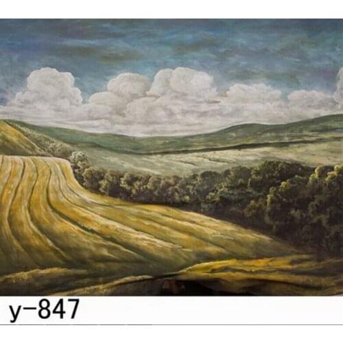 Hand Painted Muslin Photography Studio Backdrops/ Background, Landscape Photo Background,Free DHL/FedEx/UPS/EMS