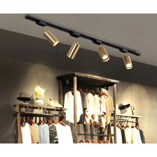 Nordic background wall cloakroom gold LED small spot light commercial clothing shop cafe track light window lamp