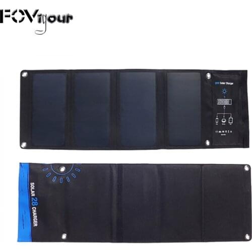 Xionel 28W Folding Cellphones USB Portable Solar Panel Fast Charging Mobile Phone Waterproof Solar Charger