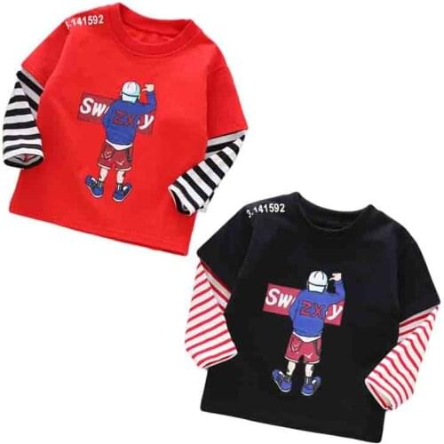 Baby Boys Sweatshirts For Autumn 2021 Baby Boy Clothes Kids Casual Long Sleeve Tops Fashion Stripe Children Clothing 1-6 Year Ol