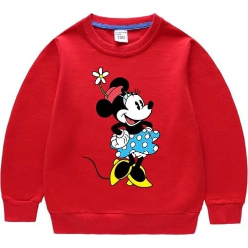 Cartoon Minnie Print Children Hooded Sweatshirts for Kids Clothes Baby Boys Girls Hoodies Sweater Toddler Girl Pullover Tops