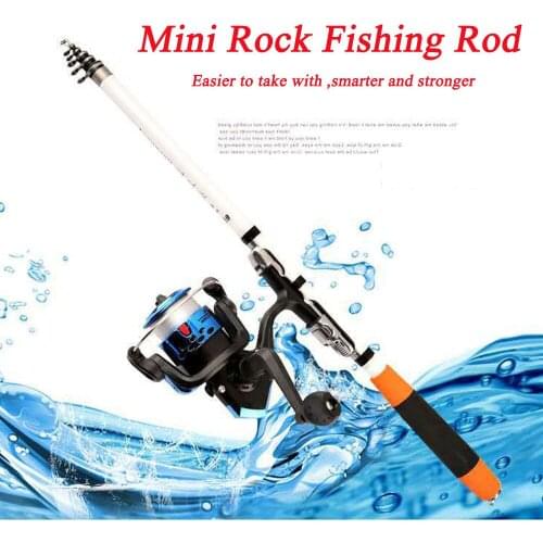 AS Portable Mini Rock Fishing Rod Spinning Fishing Carbon Telescopic 1.8m2.1m2.4m2.7m3.0m Rod Reel Pole Bait casting Reel Rod