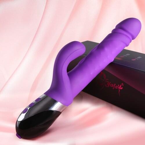 Female Vibrator Telescopic Powerful 10 Speed Rabbit Vibrators Dual Stimulator Realistic dildo Vibrators Adult Sex toy for Women