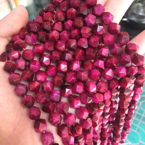 High Quality Natural Mei Red Tiger Eye Stone Beads Faceted Loose Gem Stone Beads For Jewelry Making Findings/Accessories 6mm 8mm