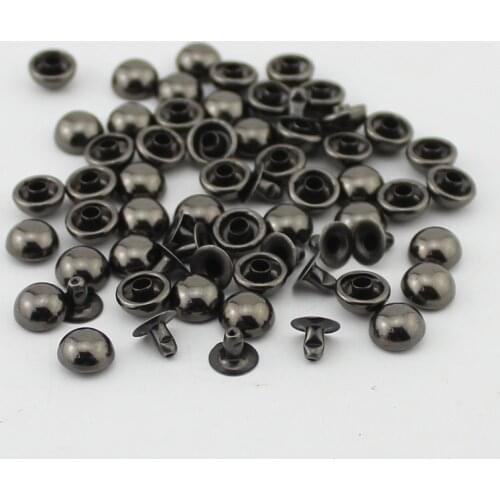 1000set/lot 5-10mm Gun-black Fashion Mushroom Studs And Spikes Punk Rock Rivet For Leather DIY crafts Wholesale With One Mould