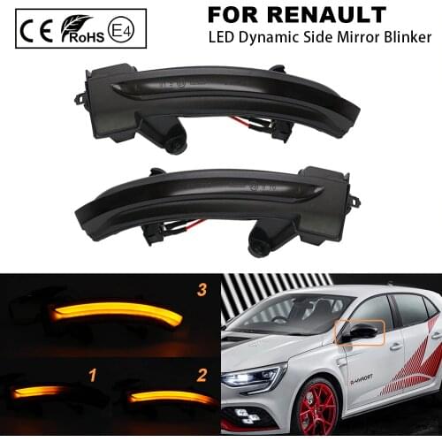 Pair For Renault Megane IV 2016-2019 Talisman 2016- LED Dynamic Side Mirror Blinker Light Turn Signal Sequential Indicator Lamp
