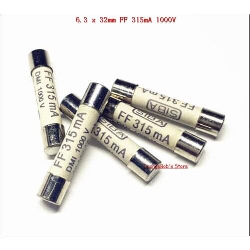 2pcs/Lot 6.3 x 32mm FF 315mA 1000V SIBA Ceramics Fuse DMI-Fuse 70 172 40