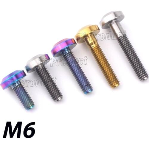4 / 6pcs Titanium Alloy Bolt M6X 12 15 20 25 30 35mm Allen Key Button Head Screw for Motorcycle Brake Parts