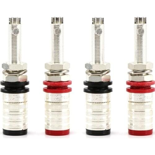 4pcs CMC 838-L-AG Silver Plated Speaker Terminal Binding post Audio Speaker Terminal Plug