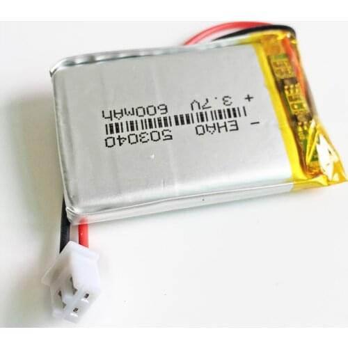3.7V 600mAh battery JST XH 2.54mm 2pin connector 503040 Lithium Polymer Rechargeable Battery For Mp3 DVD Camera GPS bluetooth