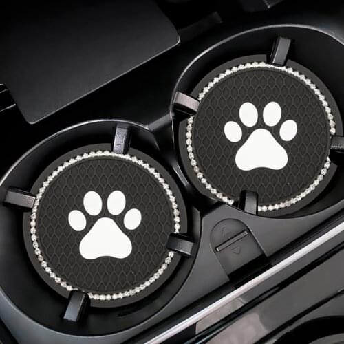 2PCS Car Water Cup Bottle Holder Anti-slip Pad Mat Silica Gel Cat Paw Universal Car Accessories 2.76inch