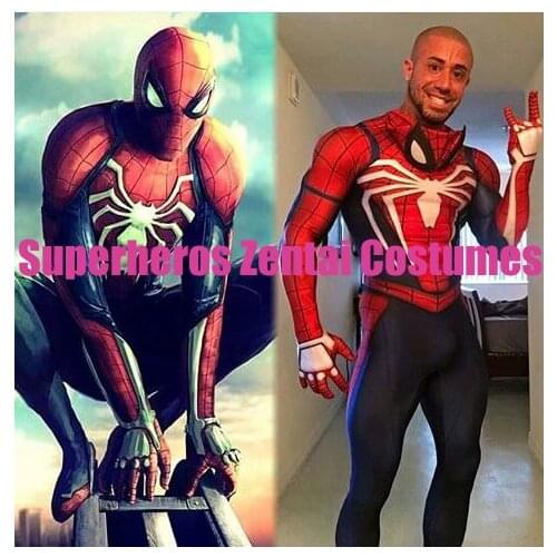 Free Shipping NEW 3D PS4 Game Insomniac Halloween Costume Superhero Suit